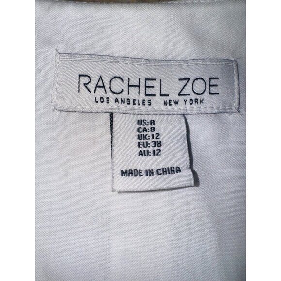 Rachel Zoe Preppy White Linen Blend Sleeveless Vest 8 Old Money Academic - Picture 6 of 9